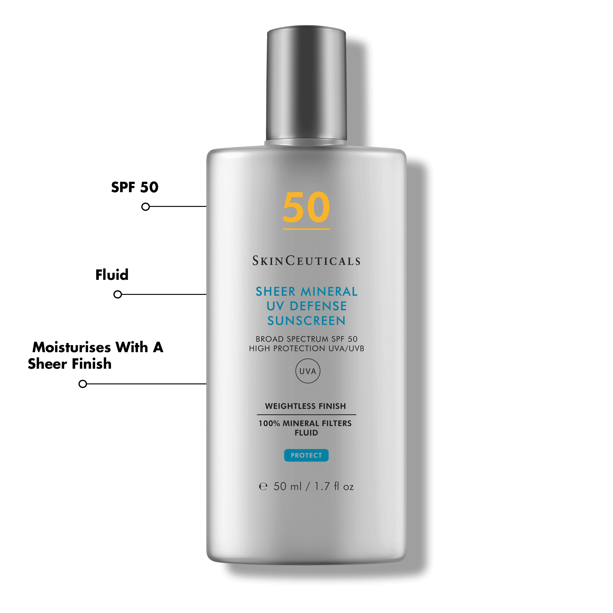 SkinCeuticals Sheer Mineral UV Defense SPF 50 50ml 2 Sheer Mineral UV Defense SPF 50 Sunscreen Protection 0635494394207